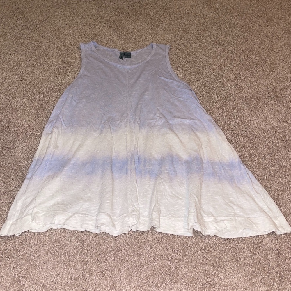 Anthropologie Purple and White Tie-Dye Tank